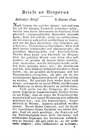 Siebenter Brief. 8. Junius 1822.