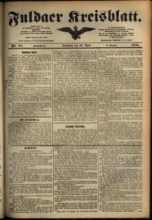 Ausgabe vom Dienstag, den 20. April 1909.