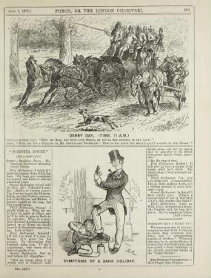 Derby day. (Time 11 a.m.); Symptoms of a bank holiday