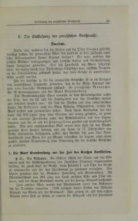 E. Die Entstehung der preußischen Großmacht