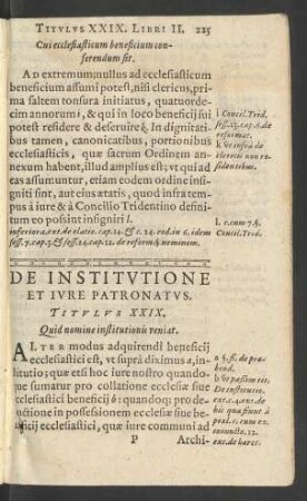 De Institutione Et Iure Patronatus. Titulus XXIX.