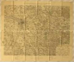 Topographische Karte der Gegend um Grimma zwischen Schkeuditz, Dahlen, Colditz und Zeitz im Königreich Sachsen bzw. Preußen für das Herbstmanöver des XIX. (2. K. S.) Armeekorps