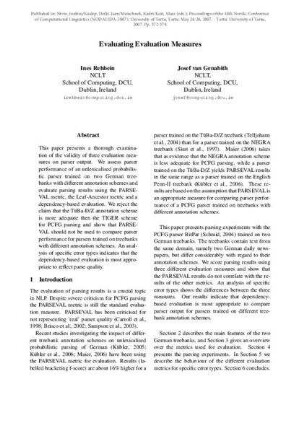 Evaluating Evaluation Measures