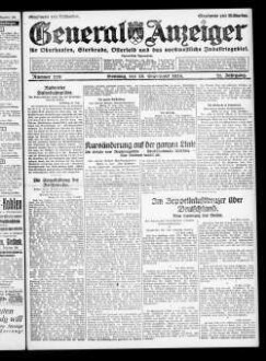 General-Anzeiger für Oberhausen, Sterkrade, Osterfeld und das nordwestliche Industriegebiet. 1921-1930