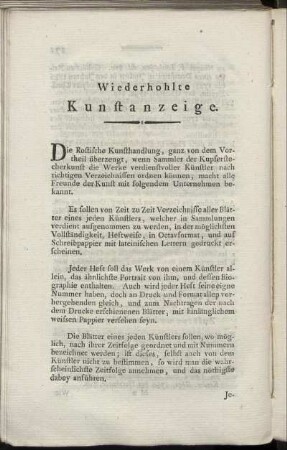 Wiederhohlte Kunstanzeige.