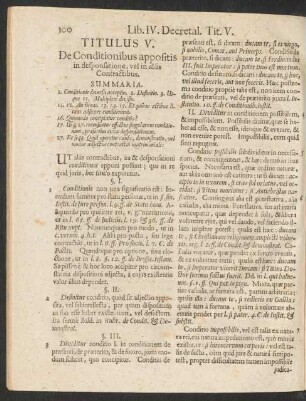 Titulus V. De Conditionibus appositis in desponsatione, vel in aliis Contractibus