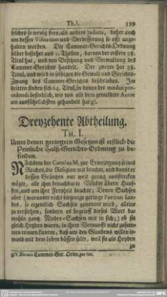 Dreyzehnte Abtheilung
