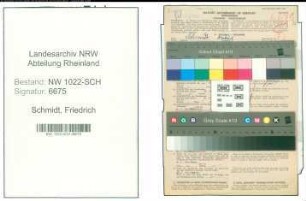 Entnazifizierung Friedrich Schmidt , geb. 02.06.1891 (Finanzbeamter)