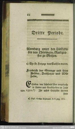 Dritte Periode. Altenburg unter den Landgrafen von Thüringen, Markgrafen zu Meißen