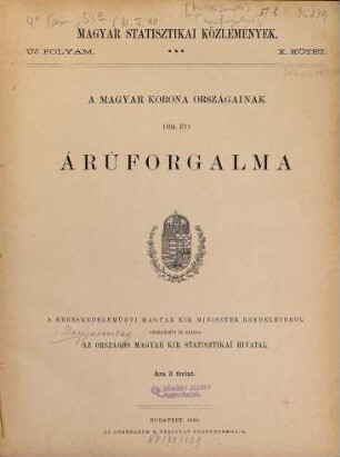 A Magyar Korona országainak árúforgalma, 10 = 1894 (1895)