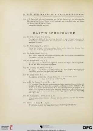 Martin Schongauer (Nr. 1053-1263)