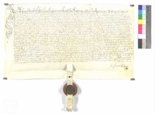 Johann Jakob Kohler, kapitelscher Amtmann zu Ellwangen, erhält als Träger des Kapitels zu Ellwangen von Propst Franz Ludwig den Hof zu Beerhalden.