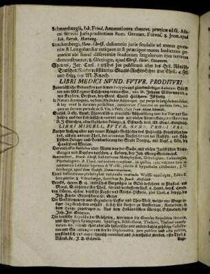 Libri Medici Nund. Futur. Prodituri.