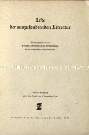 Liste der auszusondernden Literatur. 1948