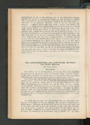 Das weltwirtschaftliche und weltpolitsche Problem des Stillen Meeres