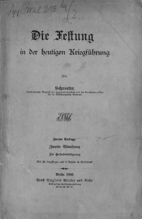 Die Festung in der heutigen Kriegführung, 2. Die Ortsbefestigung