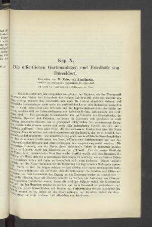 Kap. X. Die öffentlichen Gartenanlagen und Friedhöfe von Düsseldorf