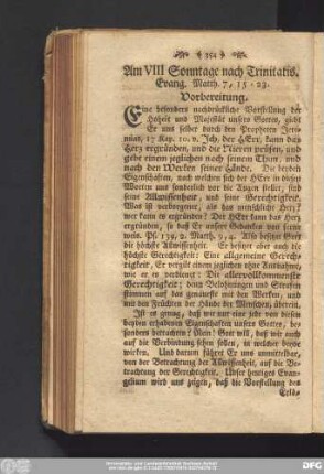 Am VIII Sonntage nach Trinitatis. Evang. Matth. 7, 15 - 23.
