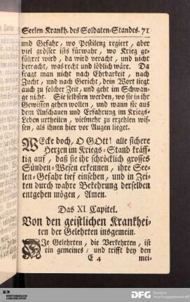 Das XI. Capitel. Von den geistlichen Krankheiten der Gelehrten insgemein.