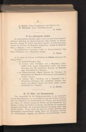 19. Das philologische Institut.