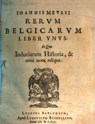 Rerum Belgicarum liber unus