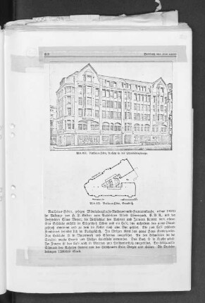 Abb. 851. Rathaus-Hörn, Ansicht in der Mönckebergstraße. Abb. 852. Rathaus.Hörn, Grundriß.