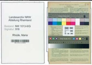 Entnazifizierung Maria Rhode , geb. 14.03.1892 ()