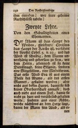136-149, Zweyte Lehre. Von den Schuldigkeiten eines Ehemannes.