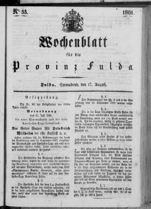 Nr. 33, Ausgabe vom 17. August 1861