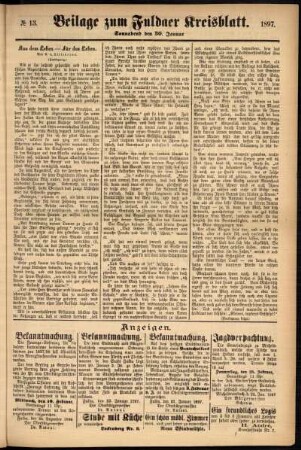 Zweite Ausgabe vom Samstag, den 30. Januar 1897.