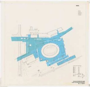 Wettbewerb für die 20. Olympischen Spiele 1972, München-Oberwiesenfeld: Verkehrsplan, 1:1000 UG