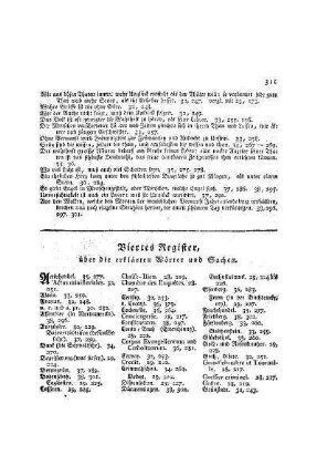 Viertes Register : über die erklärten Wörter und Sachen