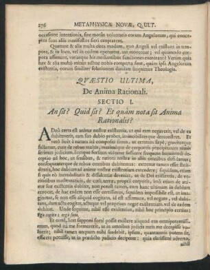Quaestio Ultima, De Anima Rationali. Sectio I. - Ultima.