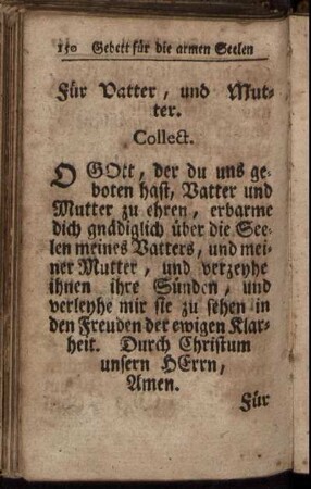 [Gebett für die armen Seelen im Feeg-Feuer.]