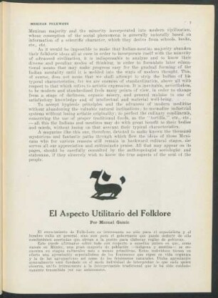 El aspecto utilitario del folklore