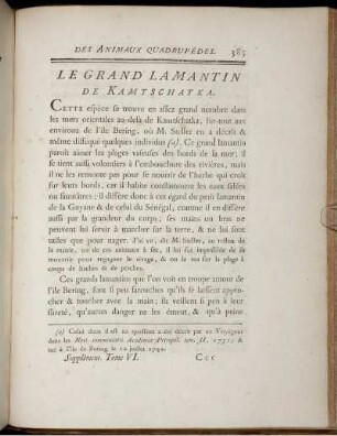 Le Grand Lamantin De 'Kamtschatka.