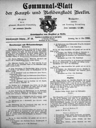 1885,19: No. 19, 10. Mai 1885