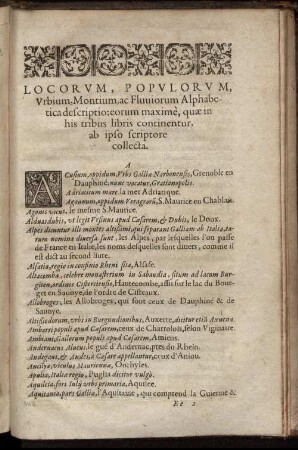 Locorum, Populorum, Urbium, Montium,ac Fluuiorum Alphabetica descriptio [...]