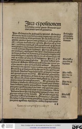 Item grammatica secundum Priscianum sic describitur: grammatica est scientia docens recte scribere