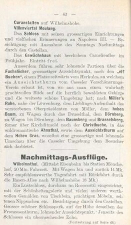Nachmittags-Ausflüge.