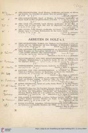 Arbeiten in Holz u.ä. (Nr. 362-380)