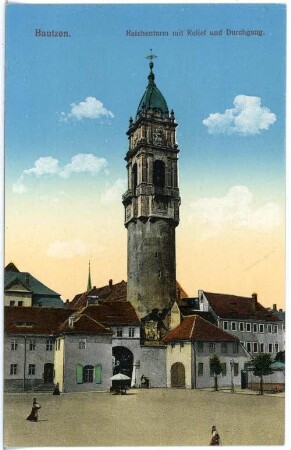 Bautzen. Reichenturm mit Relief und Durchgang