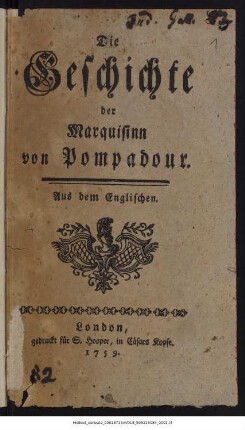 Die Geschichte der Marquisinn von Pompadour
