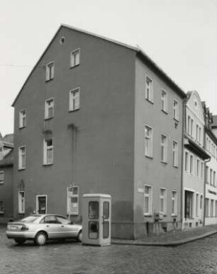 Mügeln, Wohnhäuser : Mügeln (Kreis Oschatz), Wohnhäuser, Markt 10/12, Straßenansicht