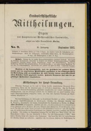 No. 9. 31. Jahrgang. September 1863.