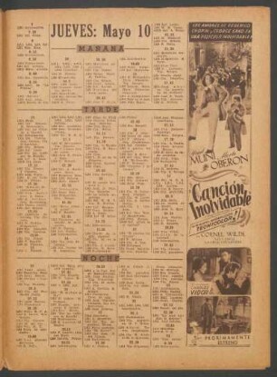 [Programa de] Jueves: Mayo 10