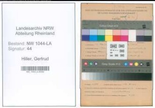 Entnazifizierung Gertrud Hiller , geb. 14.02.1900 ()