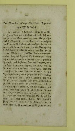 Des Lucullus Siege ueber den Tigranes und Mithridates