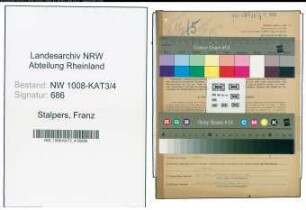 Entnazifizierung Franz Stalpers , geb. 27.05.1898 (Faerbermeister)