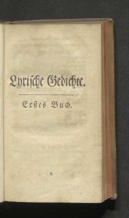 Lyrische Gedichte. Erstes Buch.